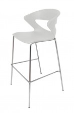 Taurus Bar Stool. Chrome Frame. White, Red Or Black